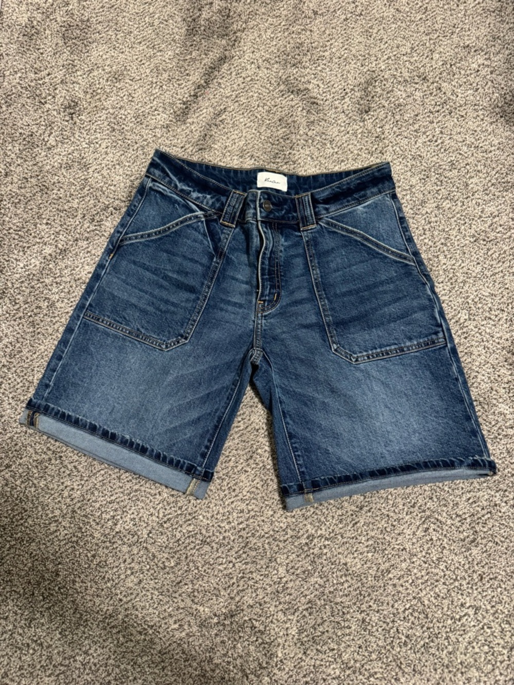 Womens KanCan (Bohme) Dark Blue Denim Bermuda Shorts